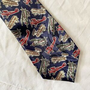 Fratello Handmade‎ Airplane Print Navy Plane Tie Neck Tie Professional Aviation